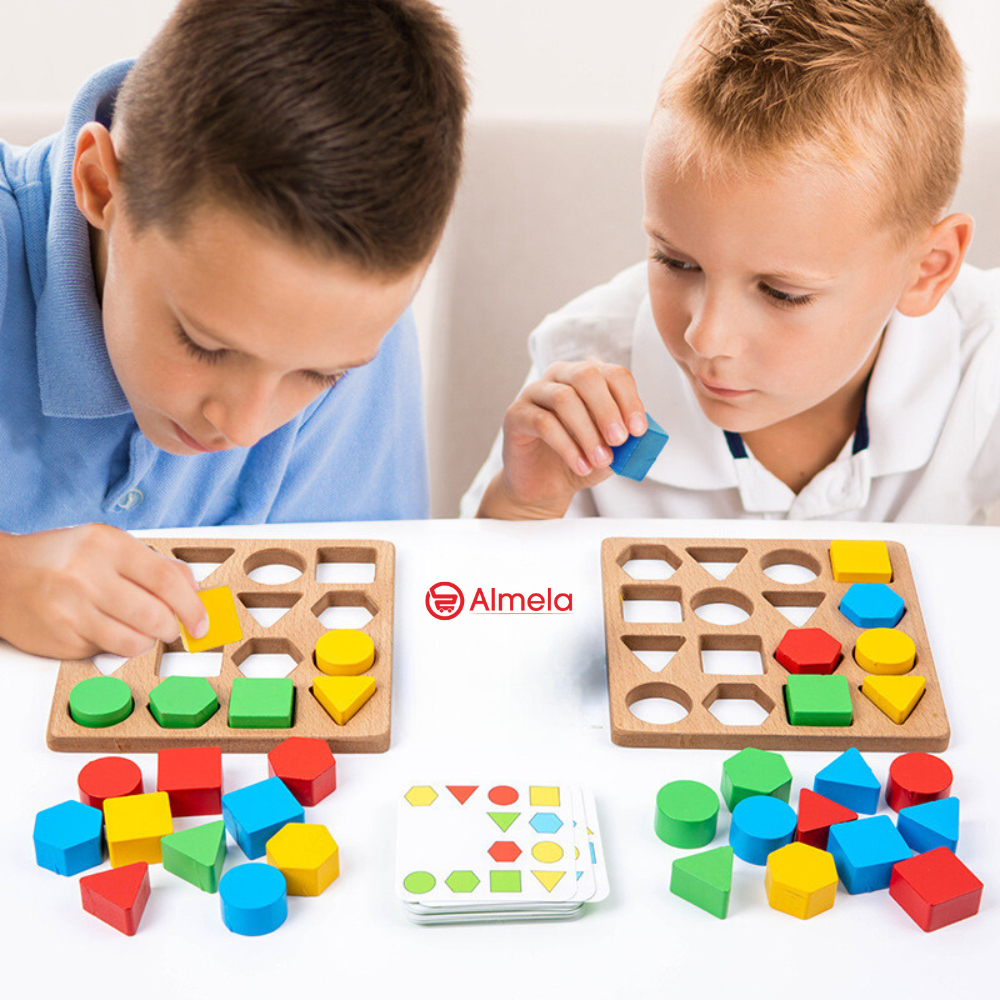 Joc Dublu Geometric Montessorii Pentru Copii