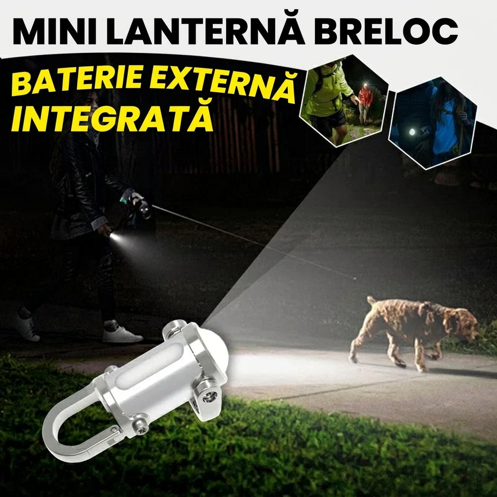 Set 2 Lanterne Tip Breloc cu Baterie Externa (1+1 Gratis)